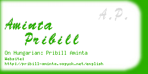 aminta pribill business card